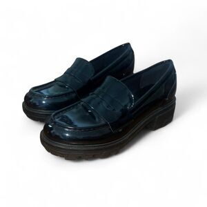 Unisa Women's Black Patent Leather Preppy Loafers
